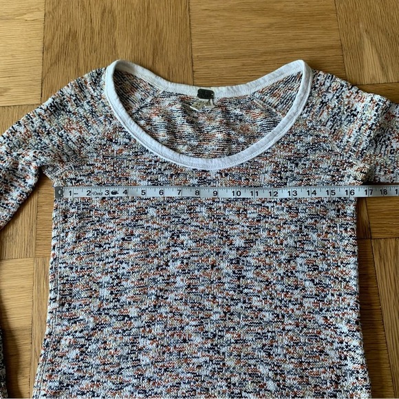 Free People We The Free Medium Scoop Neck Round Thin Knit Sweater Confetti - Picture 4 of 7